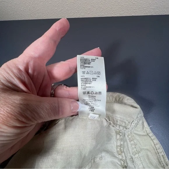 Tommy Bahama 100% Linen Khaki Shorts Size 6 | Leigh Fit Low Rise - Picture 10 of 12